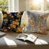 N-Niche Fresh Prints Style Art Cushion Cover Pillowcase Short Plush Invisible Zipper Room Sofa Cushion Cover