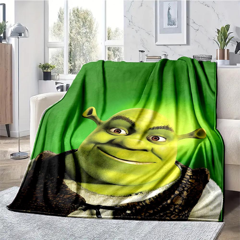 Coperta Stampata a Tema Shrek - Perfetta per Divano, Letto, Viaggio e Uso all'Aperto | Lavabile in Lavatrice, Accogliente e Durevole.