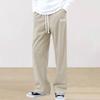 Men's Corduroy Drawstring Sweatpants - Solid Color, Straight-Leg, Cool, High-End, Wide-Leg, Long Pants.