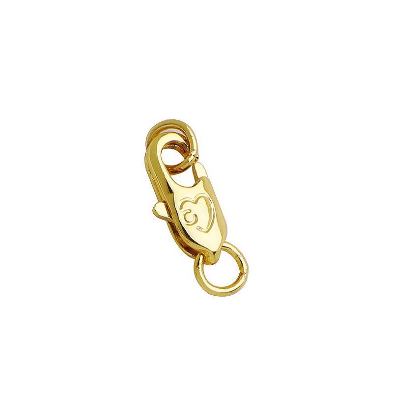 14K Gold Plated Heart & Fish Tail Spring Lobster Clasp Connector for Bracelets & Necklaces