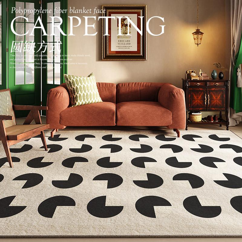 French Retro Living Room Decoration Carpets Thicken Bedside Rugs for Bedroom Large Area Home Non-slip Mat Washable Lounge Rug