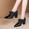 2026 Spring and Autumn New Fashionable Bow Versatile Temperament Pointed Coarse Copy Inside High Heels Female
