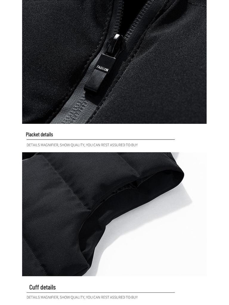 Men's Cotton-Padded Stand Collar Vest - Autumn/Winter Casual Sleeveless Outerwear