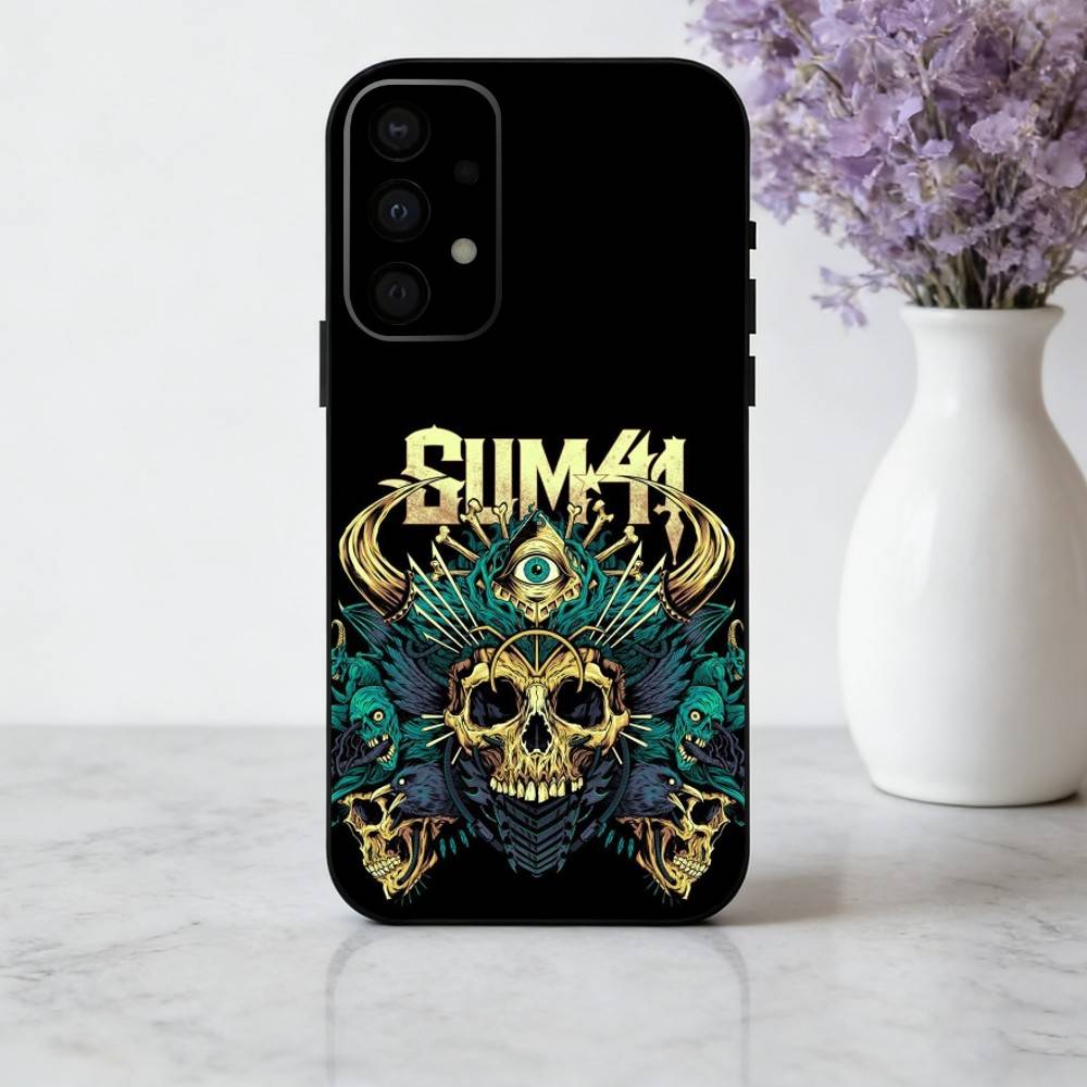 Hard-rock S-Sum 41 Band Phone Case For Samsung Galaxy A73,A72,A71,A70,A53,A52,A51,Soft Silicone Black Cover