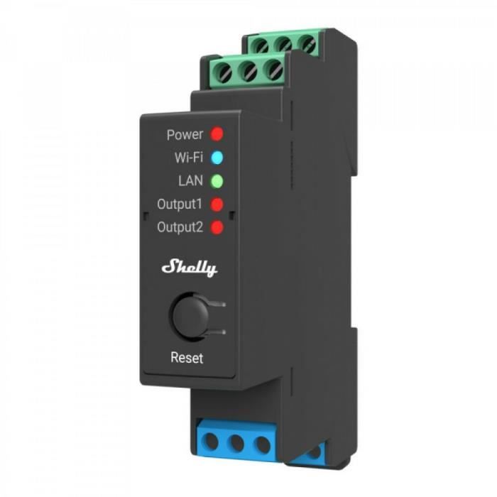 Module DIN Rail 2 Channels Dry Contact WiFi PRO Version - Shelly