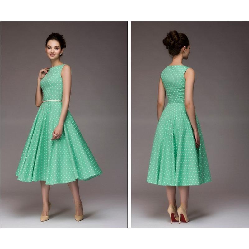 TIFICY Abiti casual senza maniche con scollo a V e vita alta, stampa a pois, estate e primavera da donna