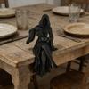Schwarze Kapuzenrobe Frau Statue Weiblicher Sensenmann Teekanne Gießen Figur Mysteriöse Skulptur für Gothic Zuhause Büro Schreibtisch Regal Dekor