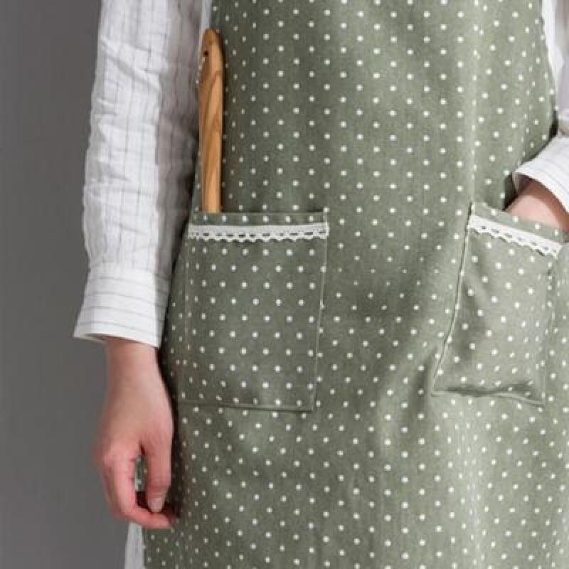 Härlig Miniprickig Förkläde Grön