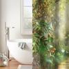 Enchanted Forest Shower Curtain Jungle Green Tree Shower Curta for Bathroom Spring Garden Fairy Tale Bath Curtain Decor Fabric Washable with 12 Hooks