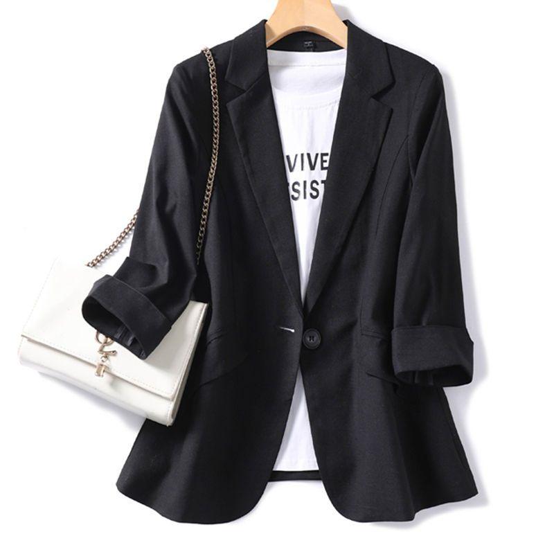 Spring Summer Temperament Versatile Large Size Women's Small Blazer Coat Loose Elegant FemaleThin Blazer Jacket 5XL