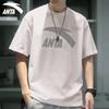 Anta Comfortable Breathable Versatile Round Neck Short Sleeve T-Shirt Men Tops Sandy-Gray 952528112-1