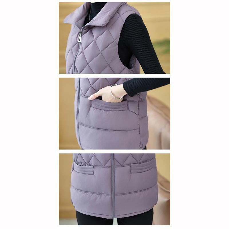 Ältere Weste Damen Mittleren Alters Herbst Winter Weste Kurz Mütter Daunen