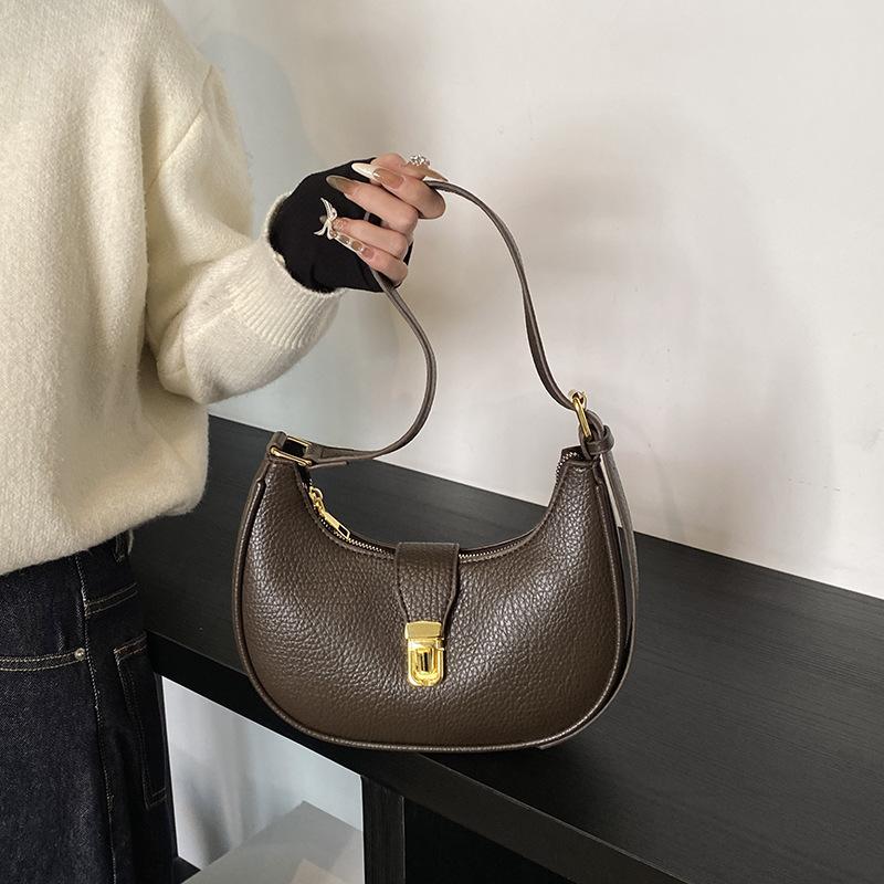 Strukturierte matte Unterarmtasche Damen-Tasche Herbst und Winter Retro-Mode Umhängetasche Pendler-Unterarmtasche
