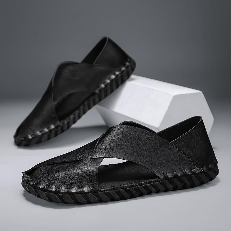 Fashion 2025 Mens Summer Sandals Athletic Beach Slides Shoes Handmade Outdoor Versatile Comfy Sandals Mens Hiking Sandals Size 39-44