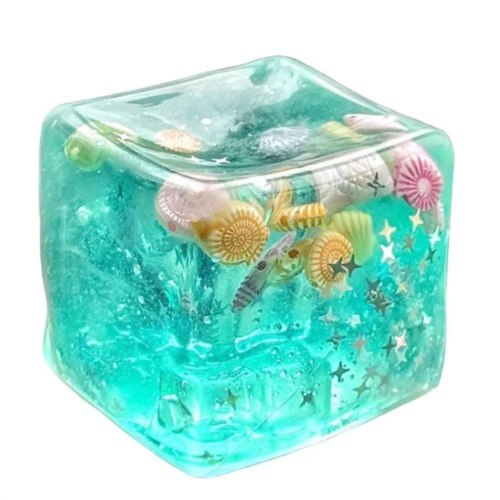 Slow Rising Blue Ocean Ice Cube Stress Balls Slow Rebound Sensory Fidget Toy Social Activities