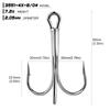 PROBEROS 4X Treble Fishing Hook High Carbon Steel Hook 6/0#-10/0# Fishhooks Fishing Tackle 10pcs/bag