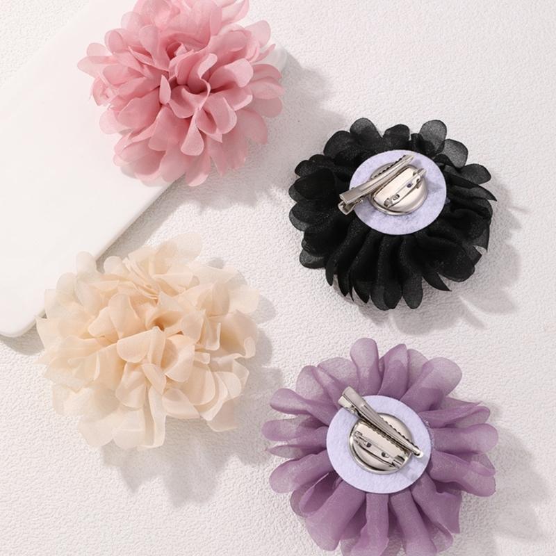 Camellia Shape Brooch Flower Theme Clothes Chiffon Breastpin for Loved Ones