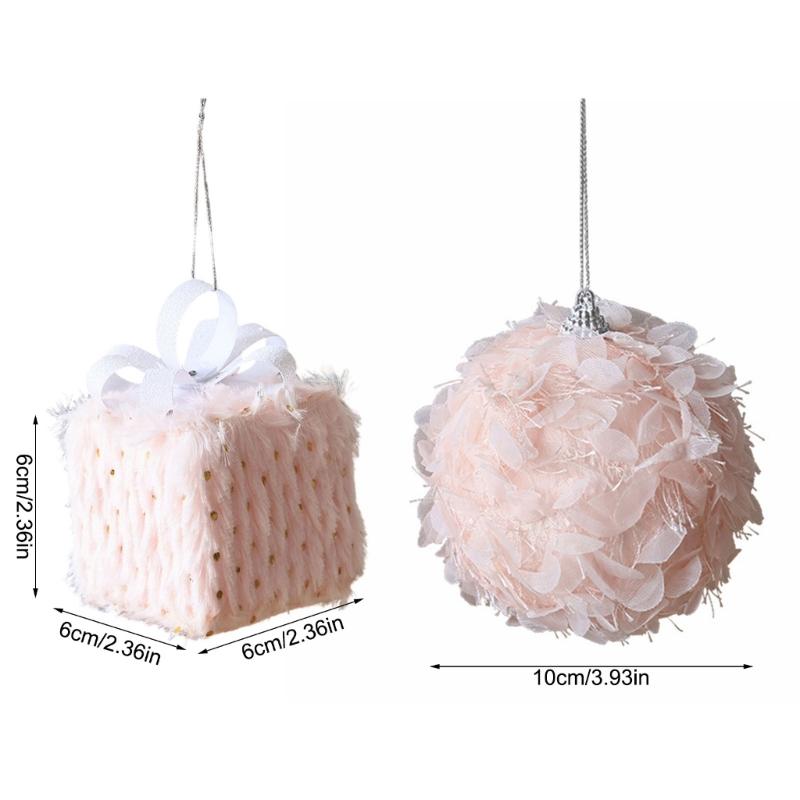 Fuzzy Ball Christmas Tree Decorations Plush Ball Christmas Tree Hanging Ornament For Mantels Wreath Indoor and Outdoor