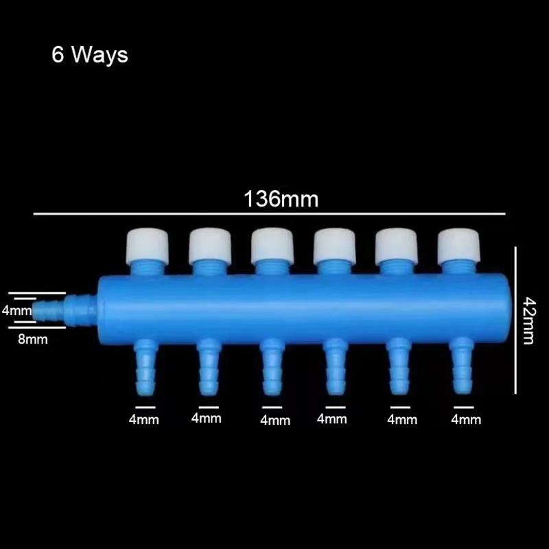 NewPlastic 2 3 4 6 8 Way Aquarium Air Splitter Valve Fish Tank Air Pump Flow Splitter Distributor Pump Valve Tap Control Switch