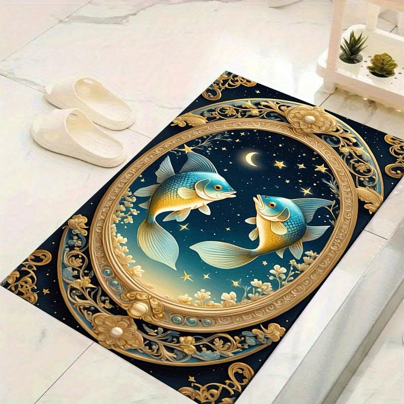 

1pc Pisces Print Design Area Rug - Soft, Anti-Slip, and Durable Gaming Room Decor for Bedroom 60cm by 90cm