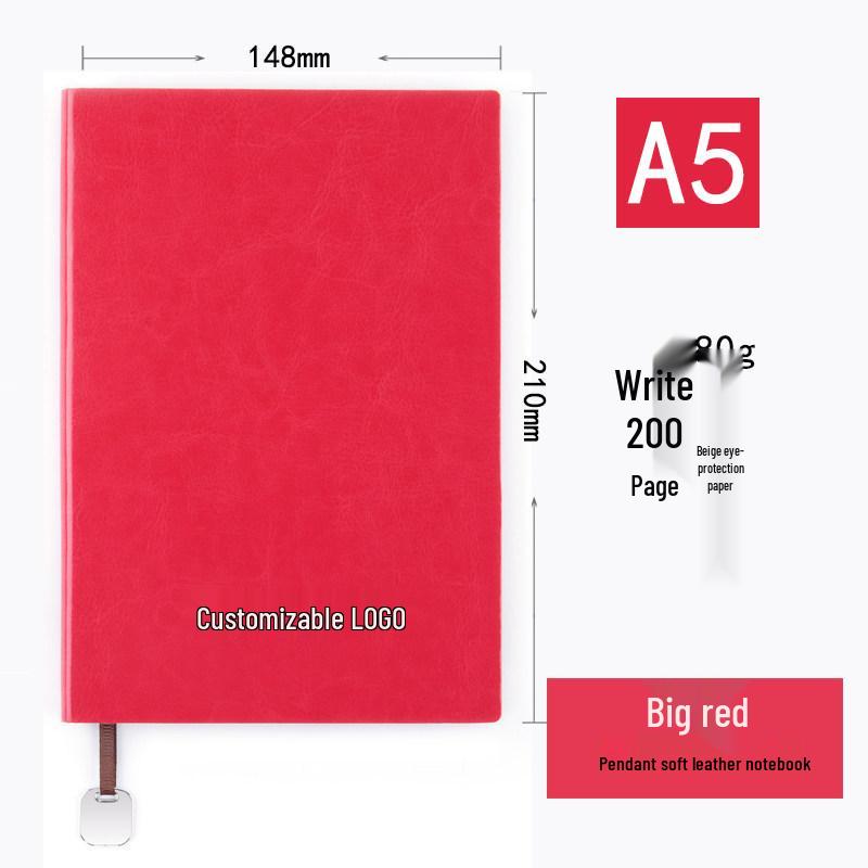 Customized High-End Leather A5 Notebook with Logo for Business Meetings