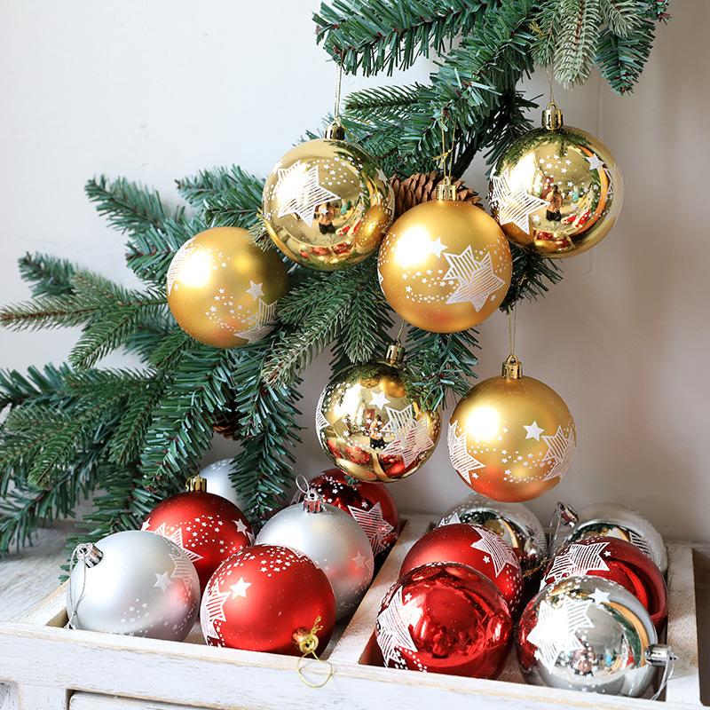 6pcs Christmas Decorations Ball Pendants For Xmas Decor Christmas Tree Ornaments New Year 2024 decorazioni albero di natale