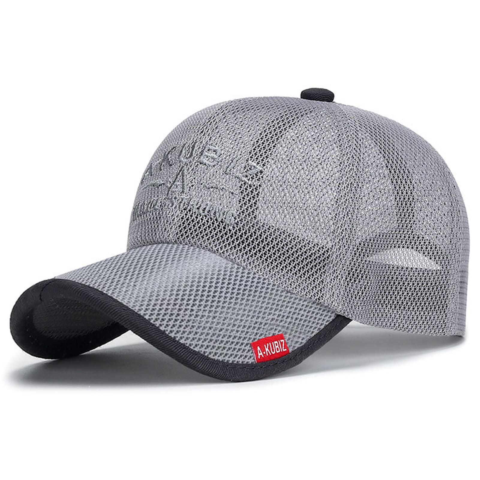

Breathable Mesh Baseball Cap Adjustable Soft Top Summer Sun Protection Hats Outdoor Fishing Camping Hat for Men серый