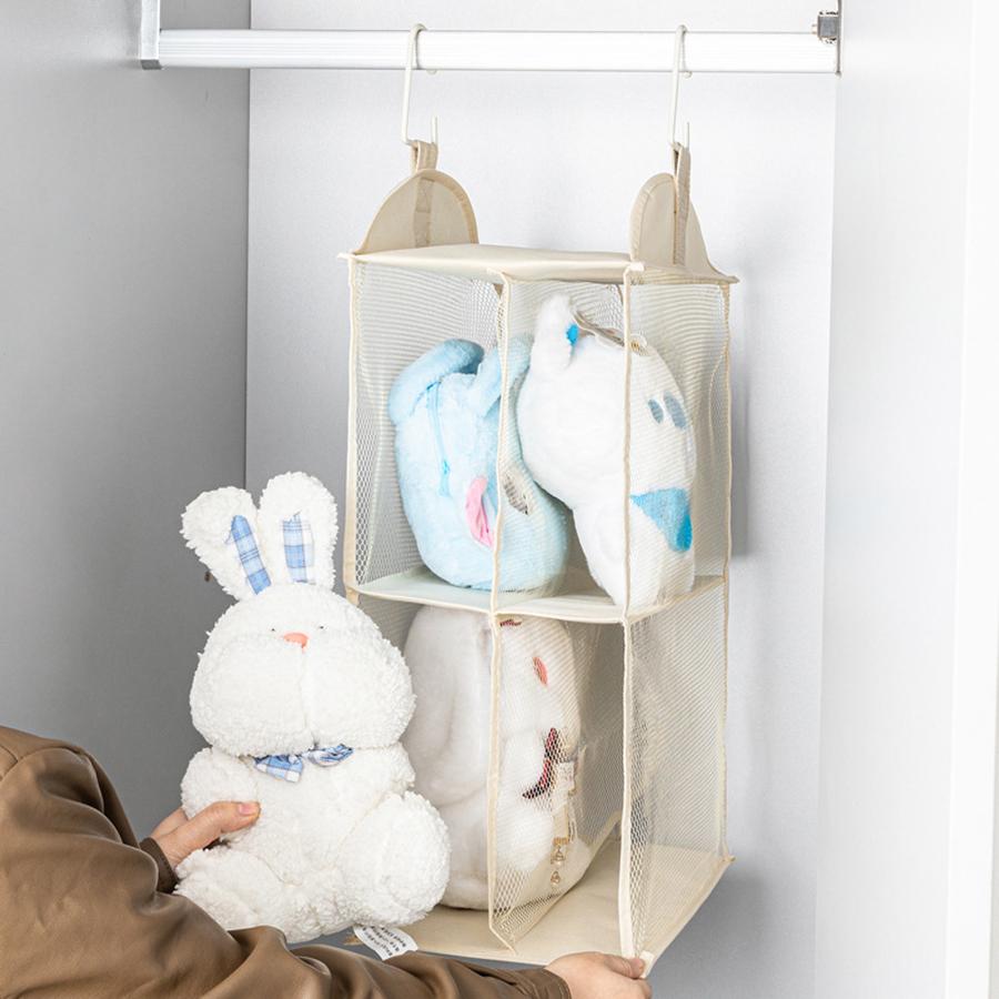 Neue Faltbare Aufbewahrungstasche für den Kleiderschrank Transparent Hängender Handtaschen-Organizer Mehrlagig mit Haken Aufbewahrungsbeutel Kleiderschrank