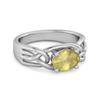 Lemon Quartz Celtic Woven Band Ring - 925 Sterling Silver