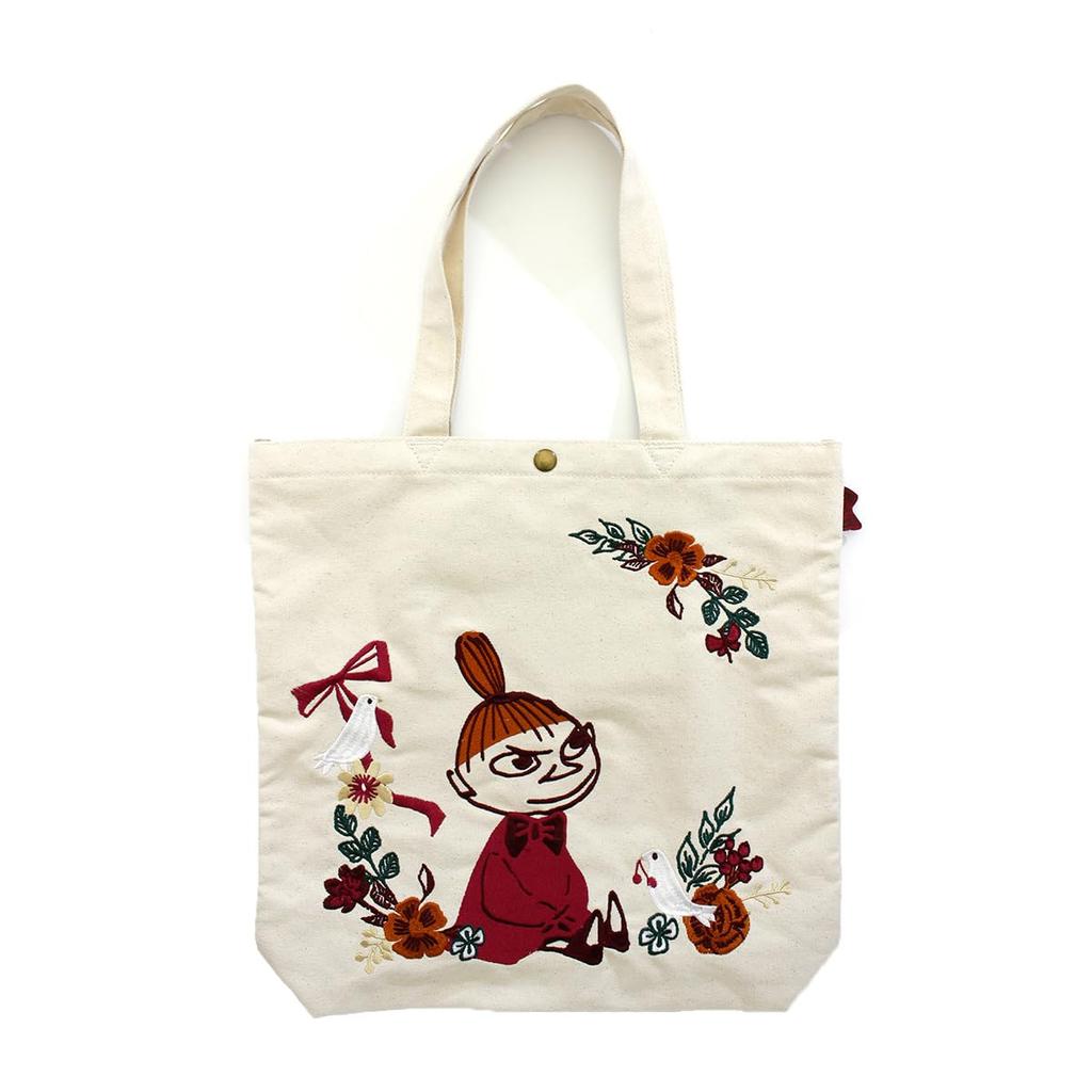 Tote Bag Canvas Bag A4 Size Moomin Little My MOOMIN MC15 Flower Gift Natural [Hapitas]