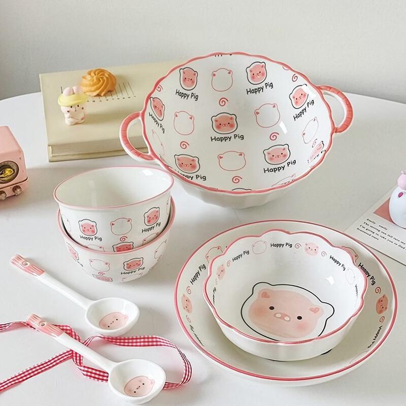 Abay Ceramic Handled Rice Bowl Set