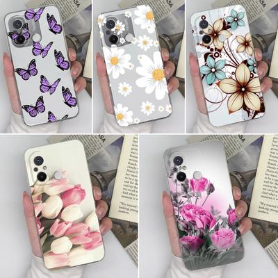 Für Xiaomi Redmi A1 A2 Plus Note 12 11 10 8 Pro Redmi 12C 10C 9A Telefonhülle Süße Schmetterlingsblume Weiches Silikon Super Stoßfeste Klare Abdeckung Für Redmi