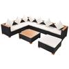 Patio Furniture Sets 8 Piece Garden Lounge Set With Cushions Poly Rattan Black