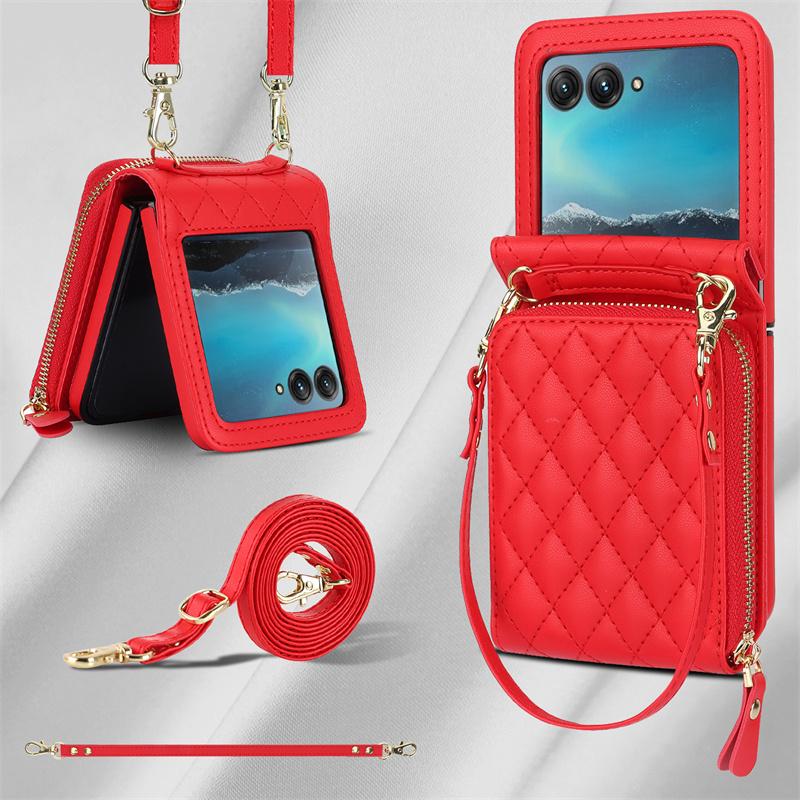 For Motorola Razr 50 Ultra Case Small Fragrance Crossbody Lanyard Skin Friendly Soft Leather Phone Bag Razr Plus 2026 Accessory