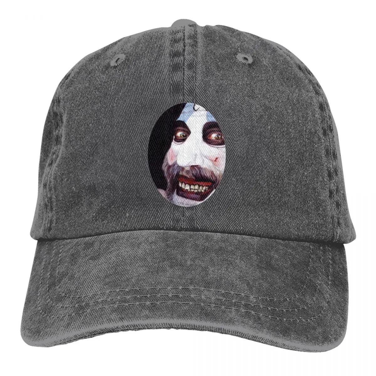 

Captain Spaulding Funny Outfit Men Women Baseball Cap Distressed Denim Washed Hats Cap Fashion Outdoor Summer Sun Cap Adjustable темно-сірий
