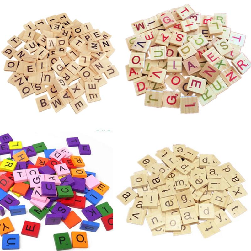 100pcs Diy Wooden Block Letter Alphabet Digital Puzzle For Home Wedding Party Christmas Decorations