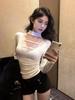 Winter V-neck Lace Trim Slimming Halter Shirt