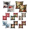 2Pcs Christmas Tree Pillowcase Santa Claus Snowman Pattern Zipper Invisible Lightweight Breathable Winter Pillow Cover