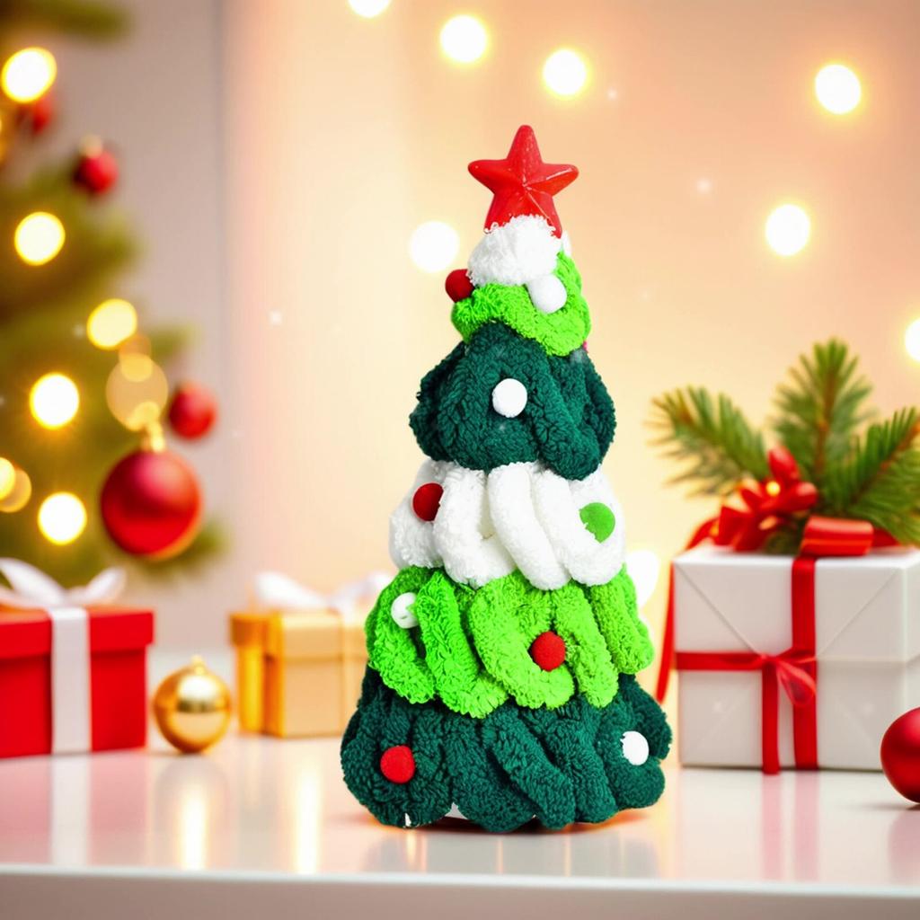 Red, Green And Christmas Colored Small Balls Handmade Bow Christmas Tree Ornaments Desktop Decoration