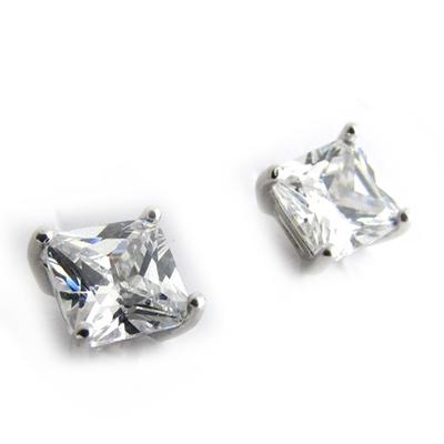 [N1339] - Strieborné náušnice 'Essentiel' biele 6 mm