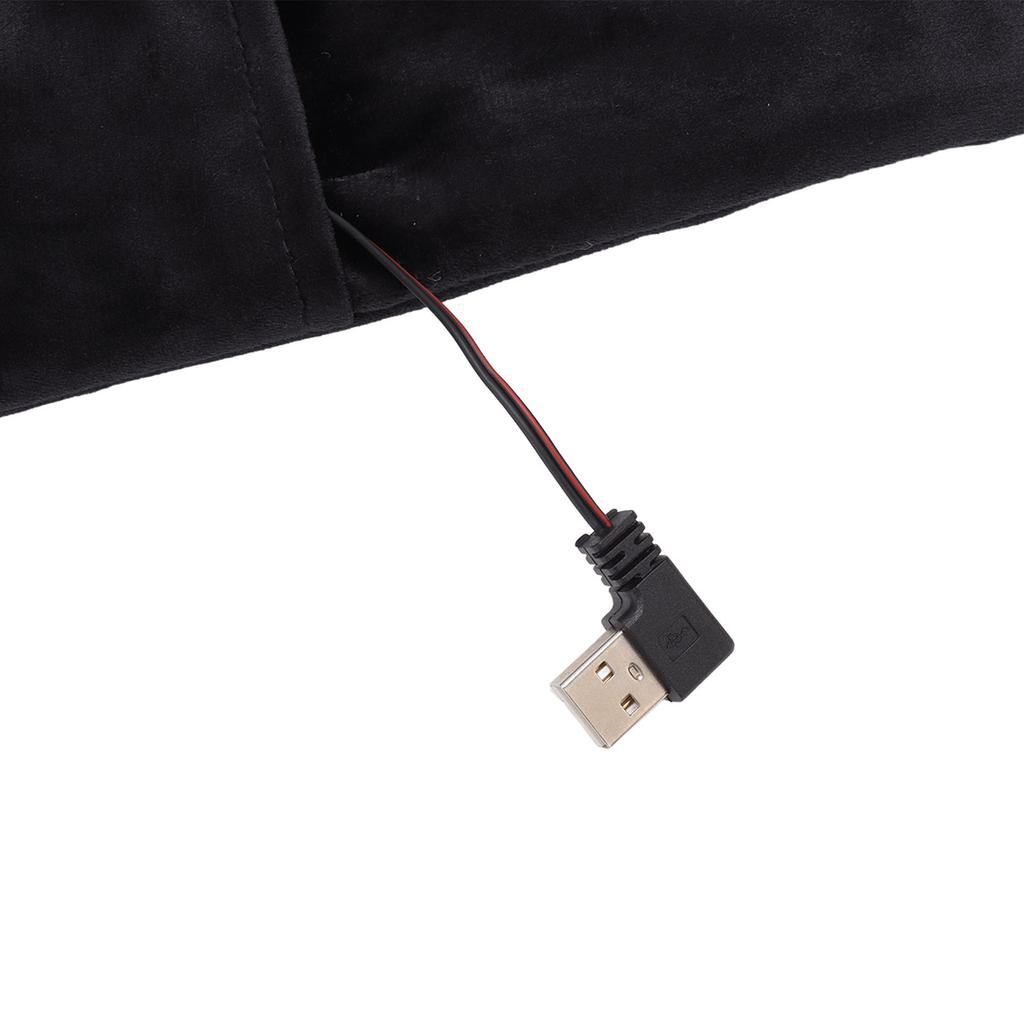 Heated Scarf USB Smart 3 Gears 25℃ to 45℃ Cotton Carbon Fiber Electric Neck Warmer for Winter Riding Black