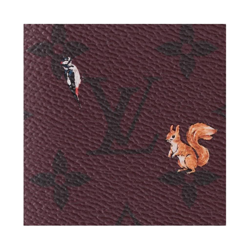 Louis Vuitton Monogram Forest Coated Canvas Passport Holder Men Accessories Burgundy M27099