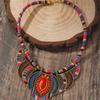 3Pcs/Set Braided Rope Indian Choker Ethnic Style Leisure Necklace Fashion Bohemian Necklace  Ladies