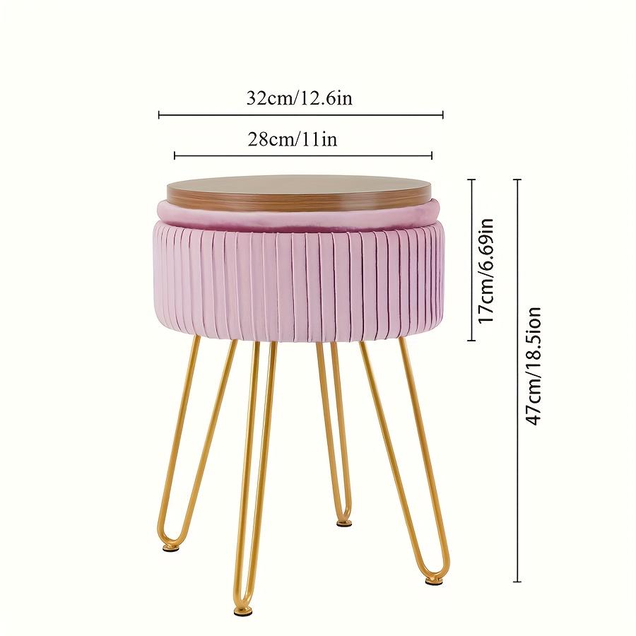 Creative circular dressing stool with storage function anti slip feet chair design storage box space saving accessories розовый 18283₽