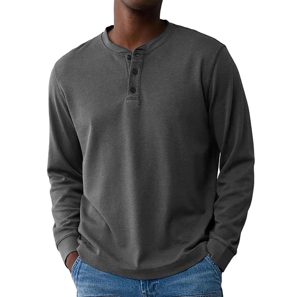Men's Loose Casual Lapel Long-sleeved Top