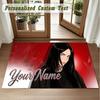 Crystal Velvet Square Rug Custom NameBillie Eilish Pattern Non Slip Home Floor Decor Rug