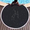 12 Constellation Round Beach Towel, Soft Microfiber Mystery Universe Galaxy Beach Towel Absorbent Towel for Travel Pool Picnic