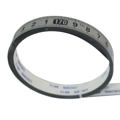 myoseya Setting Tape Measure, Carbon Steel, Adhesive Tape, Metric, White Paint, 1M-0-1M, 13mm Wide