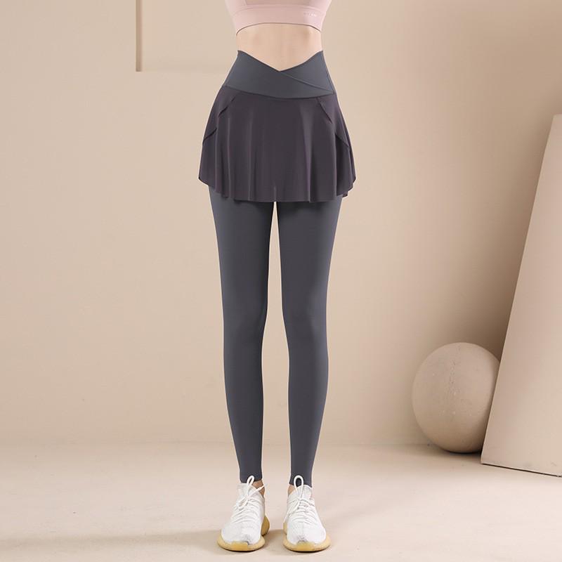 Damen High Waist Yogahose Rock: Herbst/Winter, Hüftlifting, Schnelltrocknend, Anti-Exposition, Enganliegend für Laufen & Tanz