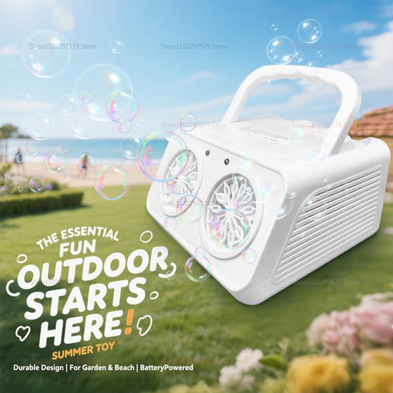 Automatic Bubble Machine with 2 Fans 50000+ Bubbles Per Minute Kids Portable Bubble Maker No Bubble Water for Party Outdoor Play